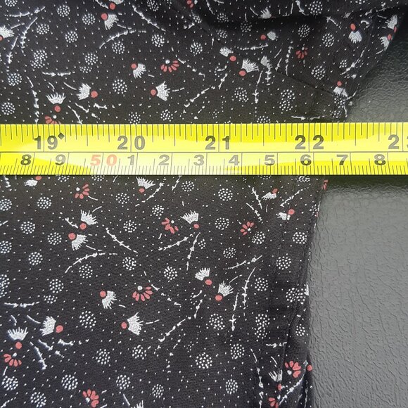 Perry Ellis SZ M Black w/ White & Salmon Print Men's Button Up Cotton Shirt - Picture 11 of 15